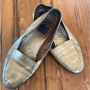 Areosoles GOLD shoes Women's 9 flats slip on slide in loafer pre owned condition